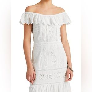 RALPH LAUREN Eyelet Off-the-Shoulder Cotton Dress